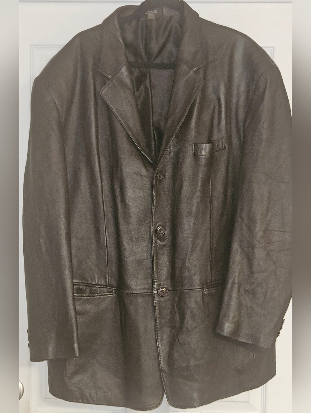 jf j.ferrar Men's Brown Leather Blazer Jacket